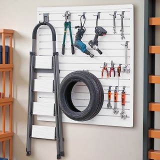 VEVOR Πάνελ Σχάρας 4x4 ft PVC Λευκό για Γκαράζ με Μοντέρνο Σχεδιασμ...