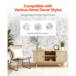 VEVOR Λευκή Ανθική Αυτοκόλλητη Ταπετσαρία 45x1000cm Αδιάβροχη BZCCB... VEVOR Λευκή Ανθική Αυτοκόλλητη Ταπετσαρία 45x1000cm Αδιάβροχη BZCCB...