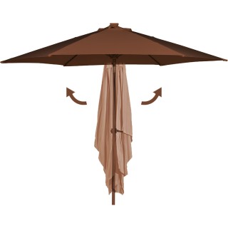 BAKAJI Ομπρελόκηπος Βεράντας Καφέ με 18 LED και Κεντρικό Πάσσαλο Εξ...