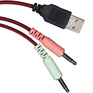 BAKAJI Ακουστικά Gaming Over-Ear με Κόκκινο LED Φωτισμό και Μικρόφω...