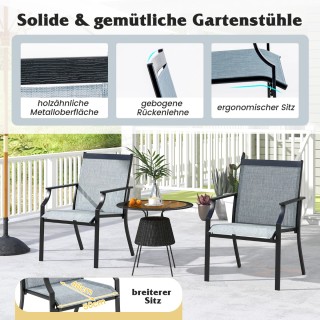 Σετ 2 Καρέκλες Βεράντας με Ευρύχωρο Κάθισμα και Ανθεκτικό Μεταλλικό...