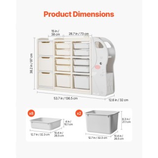 VEVOR Παιδική Αποθήκευση Παιχνιδιών 4 Επιπέδων με 10 Πλαστικά Κινητ... VEVOR Παιδική Αποθήκευση Παιχνιδιών 4 Επιπέδων με 10 Πλαστικά Κινητ...