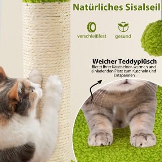 Costway Μεγάλος Πύργος για Γάτες με Τεχνητά Φύλλα Πράσινος PV10348GN