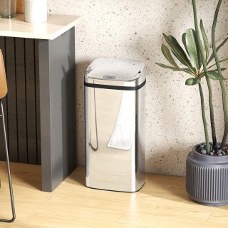 HOMCOM Κάδος Απορριμμάτων 40L με Αισθητήρα για Αυτόματο Άνοιγμα και...