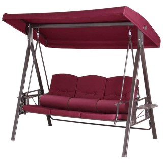 BAKAJI  Κούνια Κήπου Ίμπιζα 3 Θέσεων με Σκίαστρο Μαξιλάρια και Πτυσ...