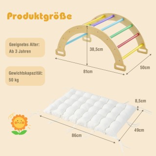 Costway 2-σε-1 Παιδική Αψίδα Αναρρίχησης και Κούνια από Ξύλο με Μαξ...