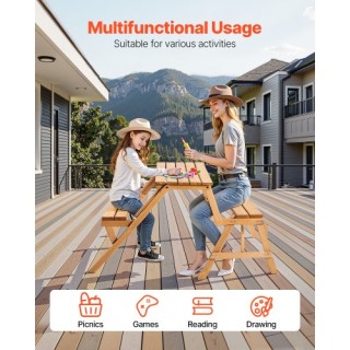 VEVOR Μετατρεπόμενος Ξύλινος Πάγκος/Τραπέζι Πικνίκ 2-σε-1 2HYKBXYCZ...