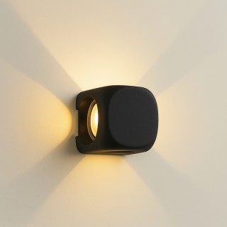 BAKAJI Σετ 2 Απλίκες Τοίχου 4 Led Μαύρο Φωτιστικό Θερμό Λευκό Φως 6...