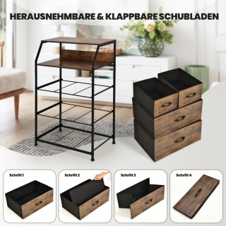 Costway  Συρταριέρα με 4 Πτυσσόμενα Υφασμάτινα Συρτάρια & Μεταλλικό...