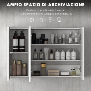 Kleankin Κρεμαστό Ντουλάπι Μπάνιου kleankin με 3 Πόρτες Καθρέφτη κα... Kleankin Κρεμαστό Ντουλάπι Μπάνιου kleankin με 3 Πόρτες Καθρέφτη κα...