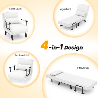 Costway Πολυθρόνα 4 σε 1 με Λειτουργία Κρεβατιού, Αφαιρούμενο Μαξιλ... Costway Πολυθρόνα 4 σε 1 με Λειτουργία Κρεβατιού, Αφαιρούμενο Μαξιλ...