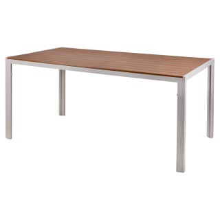 Galileo Εξωτερικό τραπέζι 160x90 cm με σανίδες ξύλου από λευκό και ...