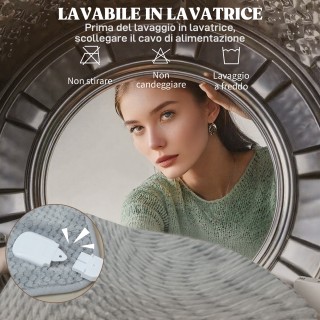 HOMCOM Ηλεκτρική Κουβέρτα 160x140 cm με 5 Επίπεδα Θερμότητας και 2 ...