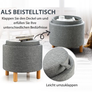 Costway Πολυλειτουργικό Σκαμπό Αποθήκευσης με Αφαιρούμενο Καπάκι κα...