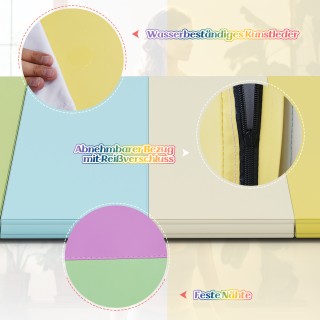 Costway Πτυσσόμενο Στρώμα Γυμναστικής PU με Λαβή Μεταφοράς 180 x 12...