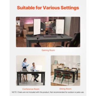 VEVOR Ξύλινο Ορθογώνιο Τραπέζι Φαγητού 63in για 4-6 Άτομα ZFXCZBKTZ...