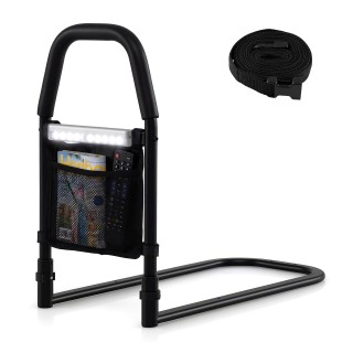 Costway Βοηθητική Λαβή Κρεβατιού με LED Αισθητήρα Φωτός & Τσέπη & Α...