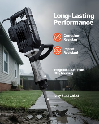 VEVOR 3000W Ηλεκτρικό Σφυρί Κατεδάφισης, 1700 BPM, 672 x 237 x 131 ...