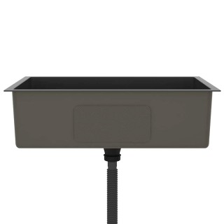 vidaXL Νεροχύτης Κουζίνας από Μαύρο Ανοξείδωτο Ατσάλι 51517