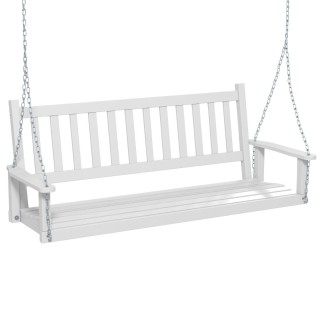 Costway  Τριθέσια κρεμαστή κούνια από μασίφ ξύλο, αντοχή έως 360 κι...