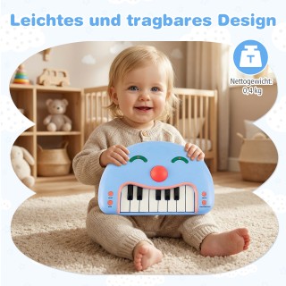 Costway Παιδικό Πιάνο 13 Πλήκτρων με Μουσική & Φως - Φορητό Μουσικό...