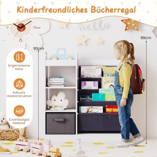 Costway Παιδική Βιβλιοθήκη με Καθρέφτη Πλήρους Σώματος και Οργανωτή...