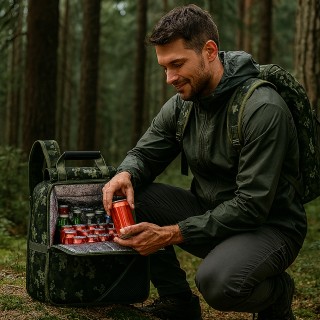 BAKAJI Σακίδιο Ψυγείο 18L Χακί για Κάμπινγκ Παραλία Πικνίκ Πεζοπορί...