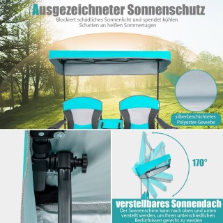 Costway Διπλή Καρέκλα Αγάπης Εξωτερικού Χώρου με Ρυθμιζόμενη Ομπρέ... Costway Διπλή Καρέκλα Αγάπης Εξωτερικού Χώρου με Ρυθμιζόμενη Ομπρέ...