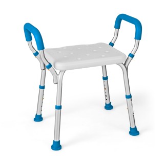 Costway Μπλε Ρυθμιζόμενο Αλουμινένιο Σκαμπό Ντους με Αντιολισθητικά...