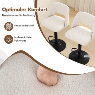 Costway Περιστρεφόμενα Σκαμπό Μπαρ με Ρυθμιζόμενο Ύψος και Πλάτη απ...