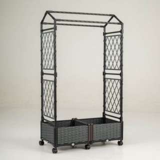 Costway Γκρι Ζαρντινιέρα με Αναρριχητικό Πλέγμα & Κρεμαστή Στέγη σε... Costway Γκρι Ζαρντινιέρα με Αναρριχητικό Πλέγμα & Κρεμαστή Στέγη σε...