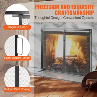 Οθόνη Τζακιού VEVOR με Πόρτα, 990x780mm, Ελεύθερη Στάση, Μοντέρνα Δ...