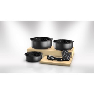 Herzberg Σετ Μαγειρικών Σκευών  5 τεμαχίων με επίστρωση πέτρας και ...