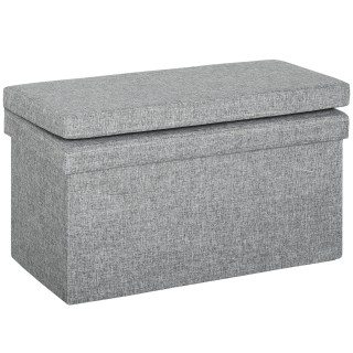 HOMCOM Πτυσσόμενο Κουτί Καθίσματος με Πλάτη και Χώρο 77L, Επικάλυψη...