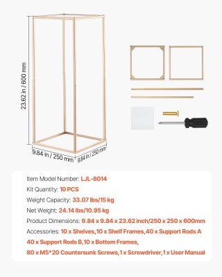 VEVOR 10 Τεμάχια Χρυσές Βάσεις Λουλουδιών 60εκ με Ακρυλικό για Γάμο... VEVOR 10 Τεμάχια Χρυσές Βάσεις Λουλουδιών 60εκ με Ακρυλικό για Γάμο...