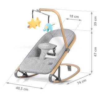 Χειροκίνητο Relax Μωρού 2 σε 1 για Παιδί έως 9kg Γκρι NK-53 Nukido