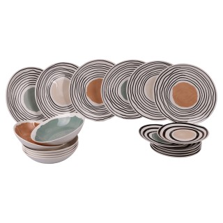 Villa DEste Σετ πιάτων 18 τεμαχίων από πορσελάνη για 6 άτομα σε 3 ... Villa DEste Σετ πιάτων 18 τεμαχίων από πορσελάνη για 6 άτομα σε 3 ...