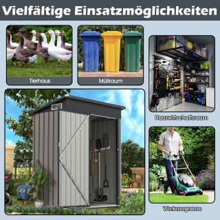 Costway  Μεταλλικό Κήπου 1,5 m³ με Πρακτική Κλίση - Κομψό σε Ανοιχτ...