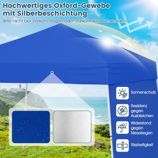 Costway Μετατρέψιμο Πτυσσόμενο Κιόσκι 430x280cm με Μπλε Τέντα NP125...