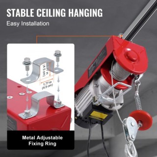 Ηλεκτρικός Γερανός VEVOR 800kg με Ενσύρματο Τηλεχειριστήριο 230V  D...