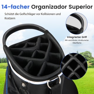 Costway Ελαφριά Γαλάζια Τσάντα Γκολφ με 14 Θέσεις και Κάλυμμα Βροχή... Costway Ελαφριά Γαλάζια Τσάντα Γκολφ με 14 Θέσεις και Κάλυμμα Βροχή...