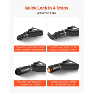 VEVOR Ανθεκτικό Κλείδωμα Ρυμούλκησης για Συζεύξεις 2 & 2-5/16 Ιντσώ... VEVOR Ανθεκτικό Κλείδωμα Ρυμούλκησης για Συζεύξεις 2 & 2-5/16 Ιντσώ...