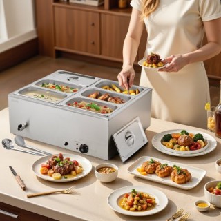 VEVOR Επιτραπέζιος Ζεστατήρας Φαγητού 6 Θέσεων 1500W με Καπάκι SYSP... VEVOR Επιτραπέζιος Ζεστατήρας Φαγητού 6 Θέσεων 1500W με Καπάκι SYSP...