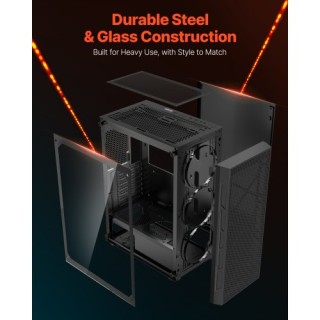 VEVOR Μεσαίο Κουτί ATX με 3 x 120 mm ARGB Ανεμιστήρες DNJXZT120MMAC...