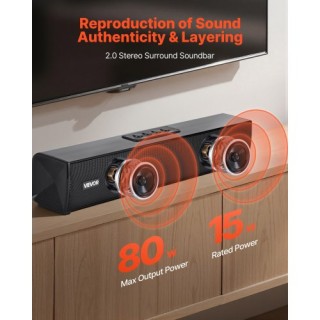 VEVOR Ηχομπάρα για Smart TV, 2.0 Κανάλια, 450 mm Συμπαγής Ηχοσύστημ...