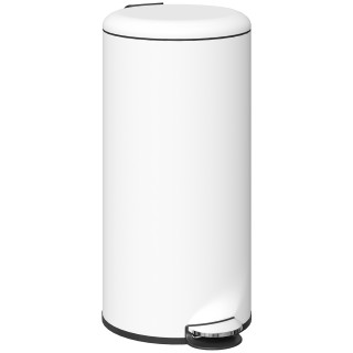 HOMCOM Κάδος Απορριμμάτων με Πεντάλ 30L 36x30x63.5cm Λευκό Κρέμα 85...