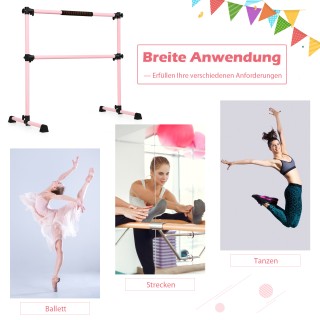 Costway Ροζ Ρυθμιζόμενη Μπάρα Μπαλέτου/Διατάσεων 123 x 71 x 119CM S...