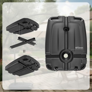 BAKAJI Βάση Ομπρέλας Κήπου Τύπου Μπανάνα, Γεμιζόμενη 60 Λίτρα με Νε...