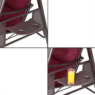 BAKAJI  Κούνια Κήπου Ίμπιζα 3 Θέσεων με Σκίαστρο Μαξιλάρια και Πτυσ...