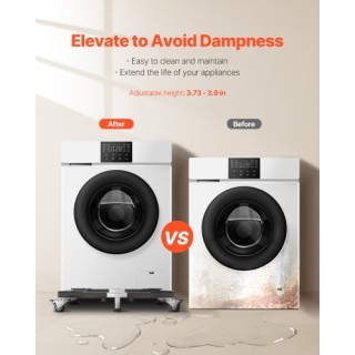 VEVOR Ρυθμιζόμενη Βάση Ψυγείου 1200 lbs 23-36.6 Ίντσες Κινητή Έπιπλ...